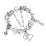 Seialoy Silver Plated Heart Key Pendant Charm Bracelets