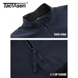 TACVASEN 1/4 Zipper Ripstops T-shirts With Zipper Pockets