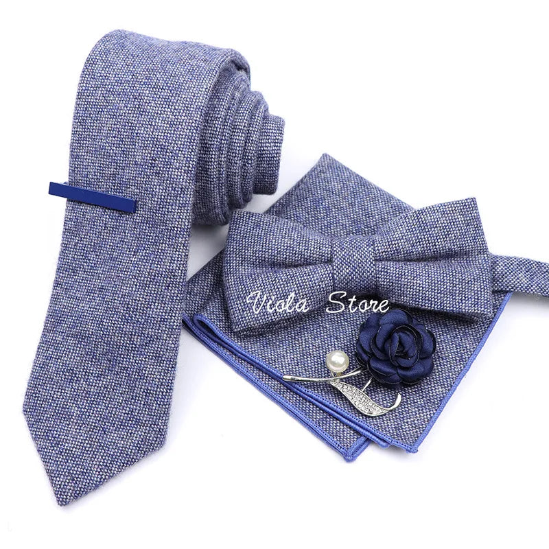 Top 50 Wool Soft 7cm Tie Bowtie Hankie