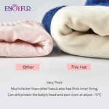 ENJOYFUR Warm Winter Baby Knitted Hats Real Fur
