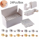 24pcs/Box NO PAIN Piercer Tool Machine Kit Stud