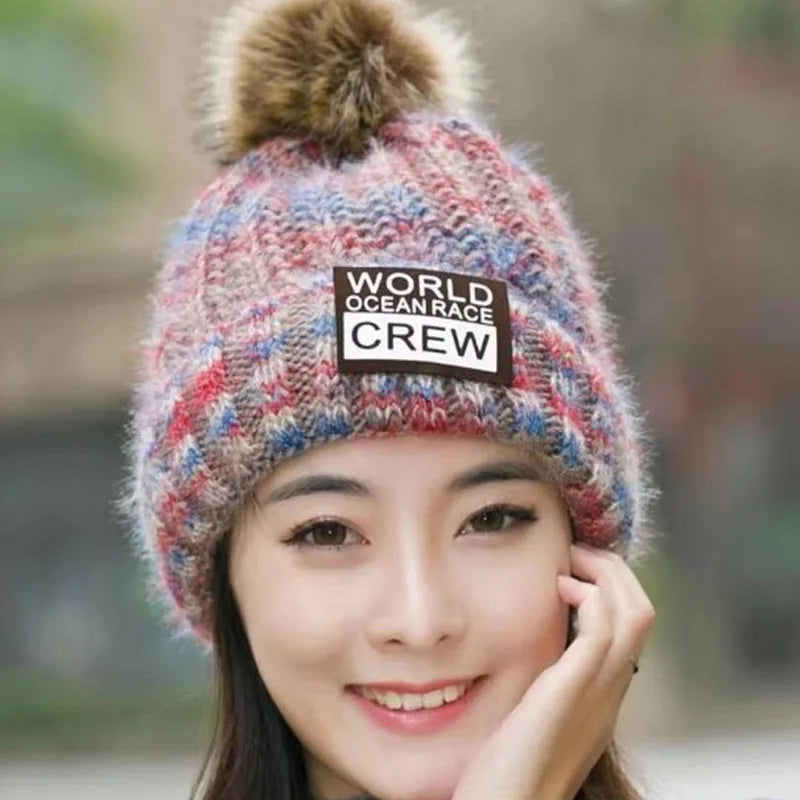 Winter Hats for Woman Thicker Beanies Knitted Cap