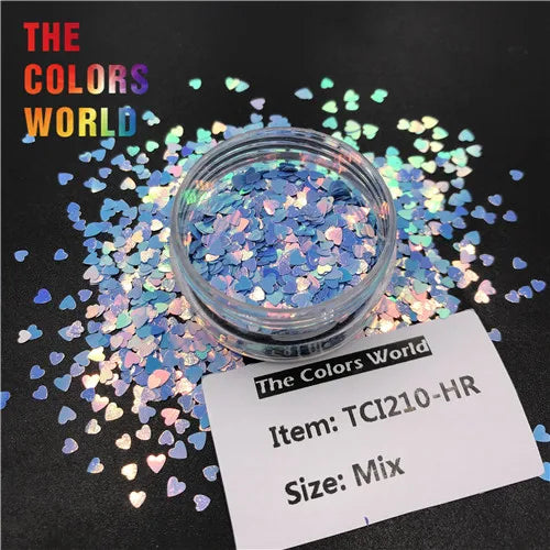 TCT-065 Heart Shape Mix Size Nail Glitter Corazón Nail Art Decoration Nail DIY Decoration Valentine's Day Decoration  Body Art