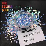 TCT-065 Heart Shape Mix Size Nail Glitter Corazón Nail Art Decoration Nail DIY Decoration Valentine's Day Decoration  Body Art