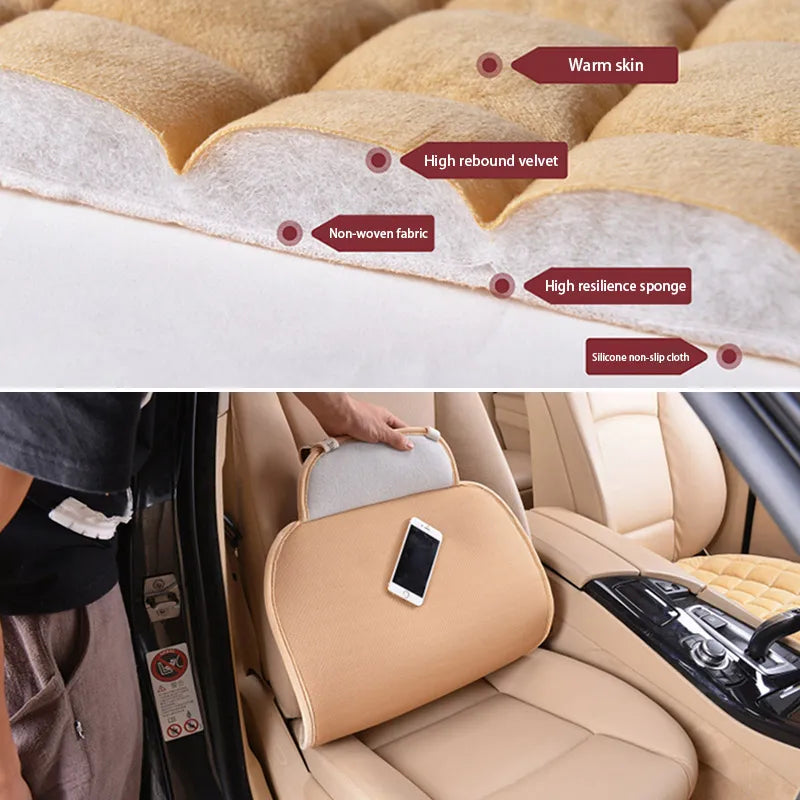 SEAMETAL Pink Car Seat Cover for Women Soft