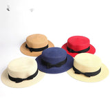 2019 Parent-child wholesale sun flat straw hat boater