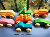 Montessori Wooden Toys Elemental Rainbow Stacking Blocks /Unpaint