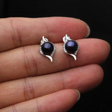 Genuine Freshwater Natural Pearl Stud Earrings Women,Beautiful Small