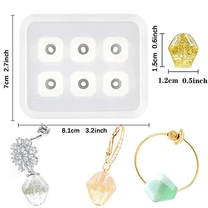 Round Square Faceted & Oval Beads Silicone Casting