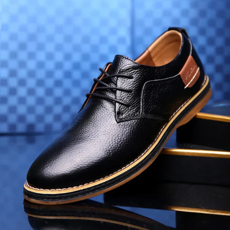 New Men Oxford Genuine Leather Dress Shoes Flats