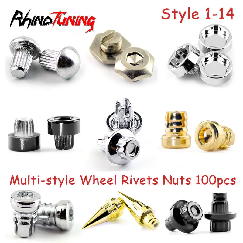 100pcs Various Sizes Wheel Rivets Nuts For Rim