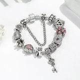 Seialoy Silver Plated Heart Key Pendant Charm Bracelets