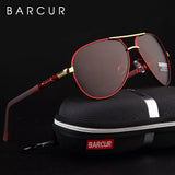 BARCUR Aluminum Vintage Men's Sunglasses Men Polarized Coating