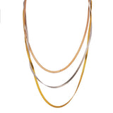Yhpup Stainless Steel Snake Chain Stacked Necklaces Jewelry