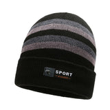 Winter Hats for Women Thick Beanies Letter Striped