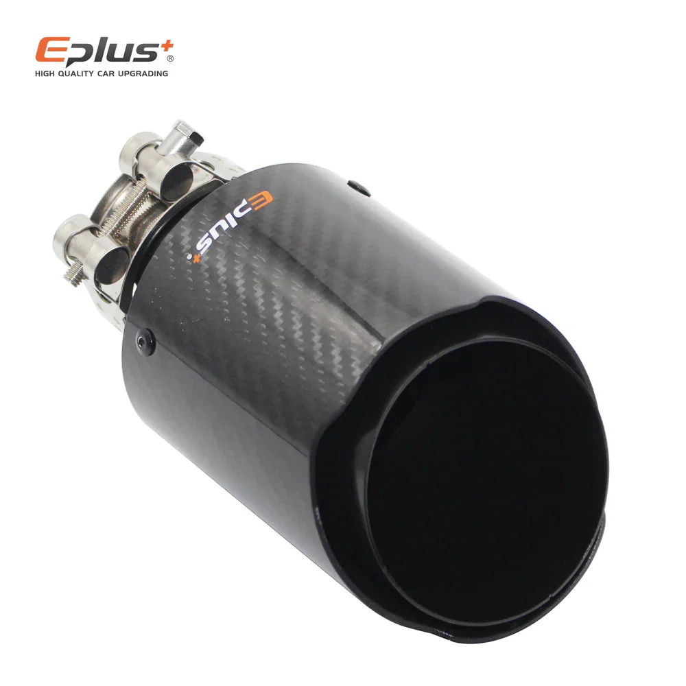 EPLUS Car Glossy Carbon Fiber Muffler Tip Exhaust