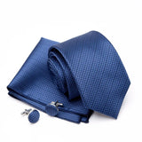 Mens Jacquard Tie Cravat Cufflinks Set Luxury Necktie