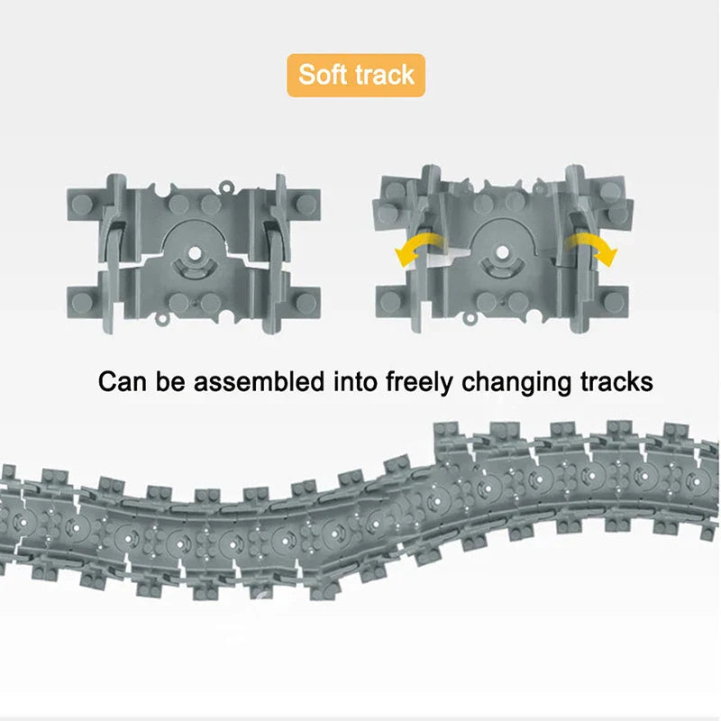 200PCS DIY City Train Rail Straight & Curved