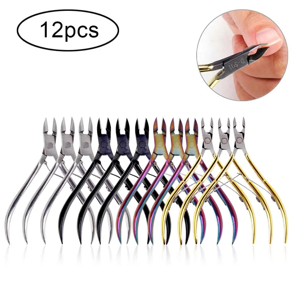 4/8/12pcs Stainless Steel Nail Cuticle Nipper Cutter Dead