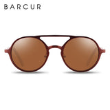 BARCUR Brand Light Weight Round Sunglasses Luxury Brand