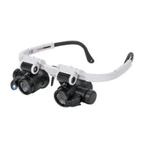 Portable Telescopic Magnifier Glasses Loupes with 2 LED