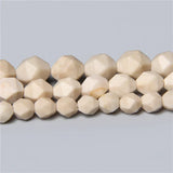 Natural Beige Color Stone Faceted Stone Jaspers Spacers