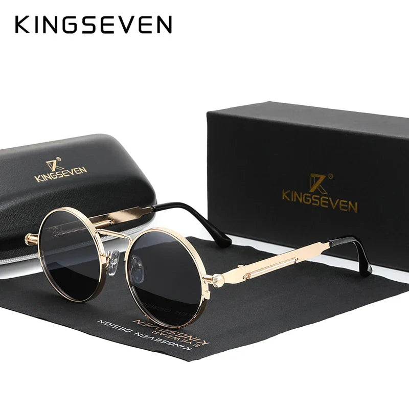 KINGSEVEN High Quality Gothic Steampunk Sunglasses Polarized Men