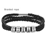 Custom Family Names Bracelet for Men Personalized Braided