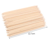 500Pcs/Pack Wooden Cuticle Pusher Remover Orange Stick Sticker