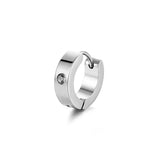 New Trendy Round Hoop Earrings Simple Zircon Stainless