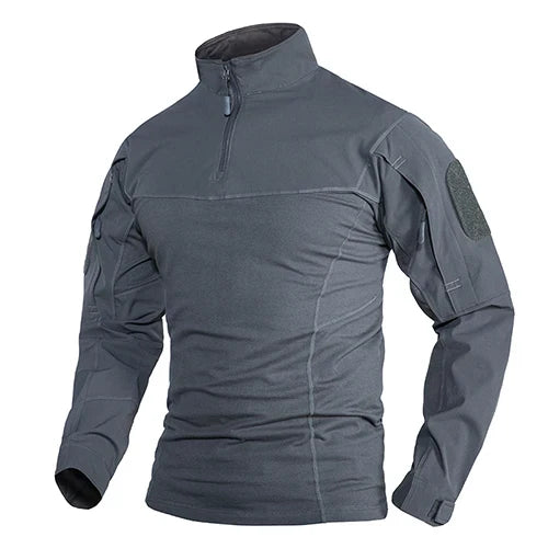 TACVASEN 1/4 Zipper Ripstops T-shirts With Zipper Pockets