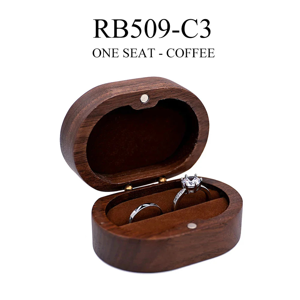 Marriage Engagement Wooden Ring Box for Wedding Custom