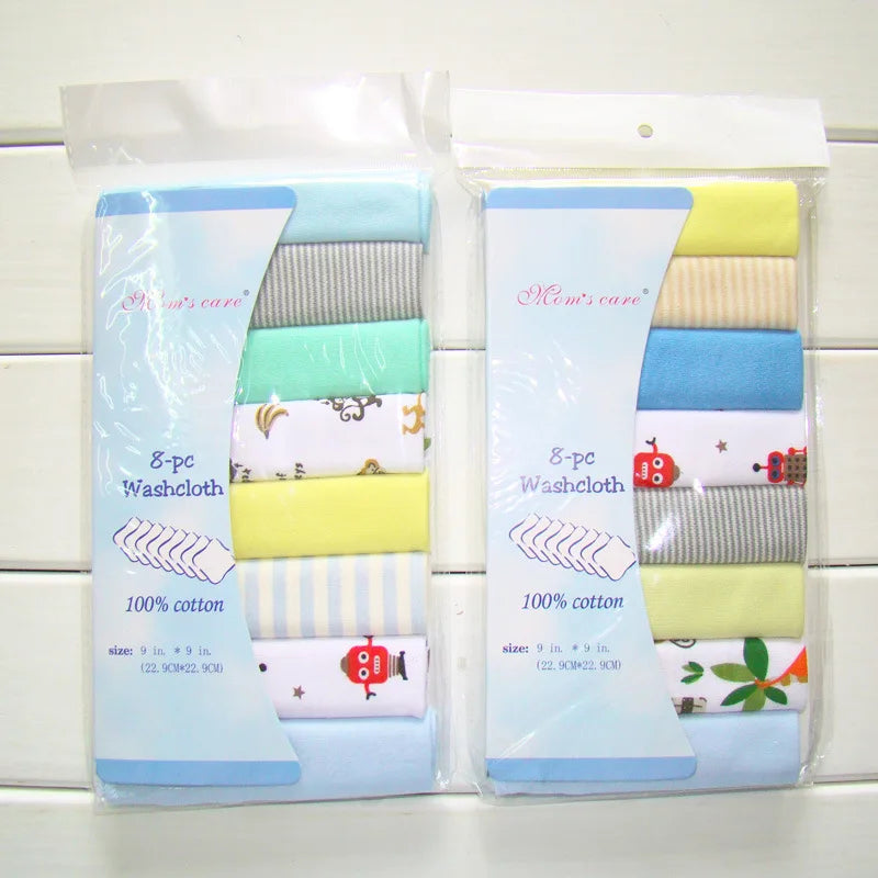 8pcs/pack Boys Girls Washcloth Cloth Wipes Nursing Wipe