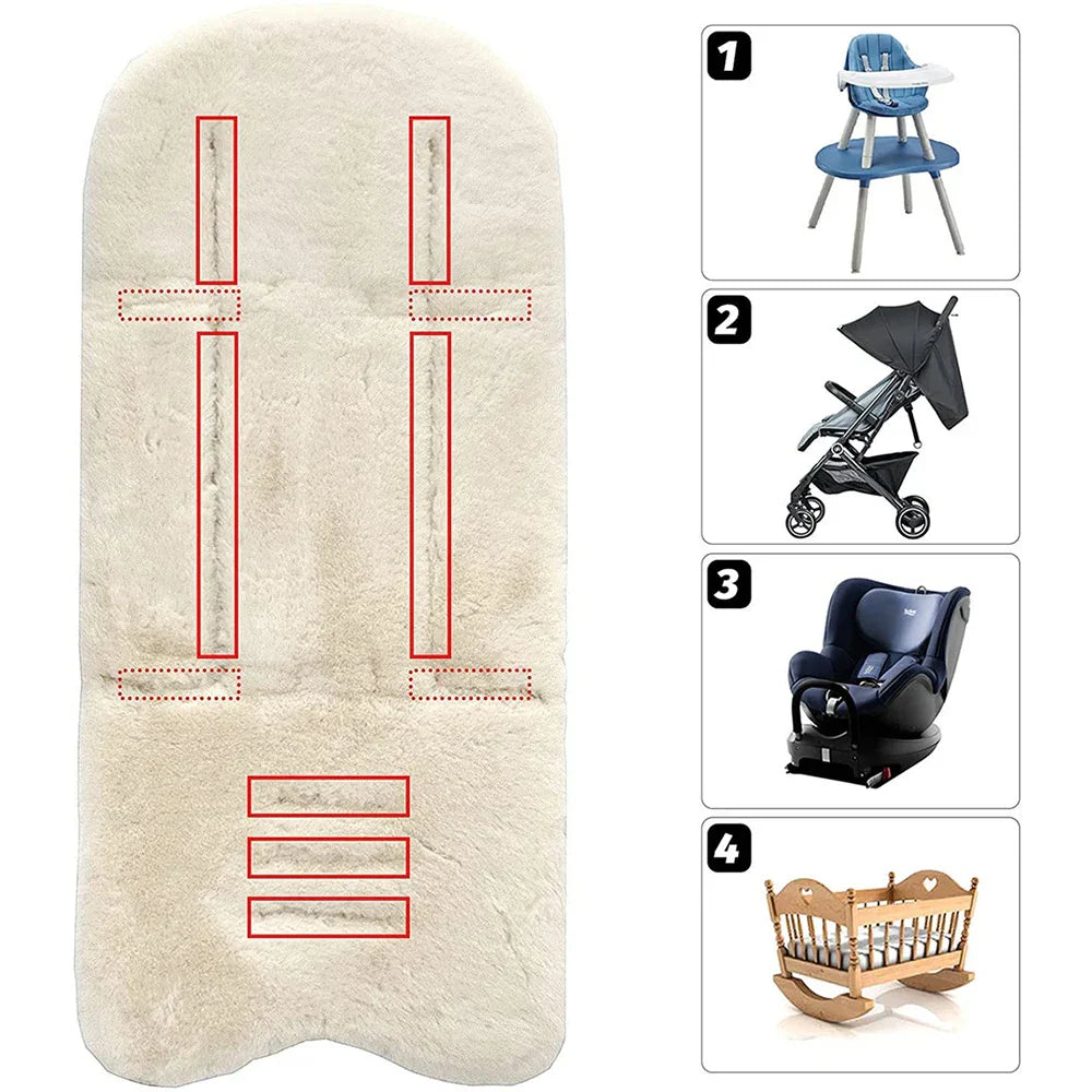 Baby Stroller Accessories Soft Faux Rabbit Fur Seat