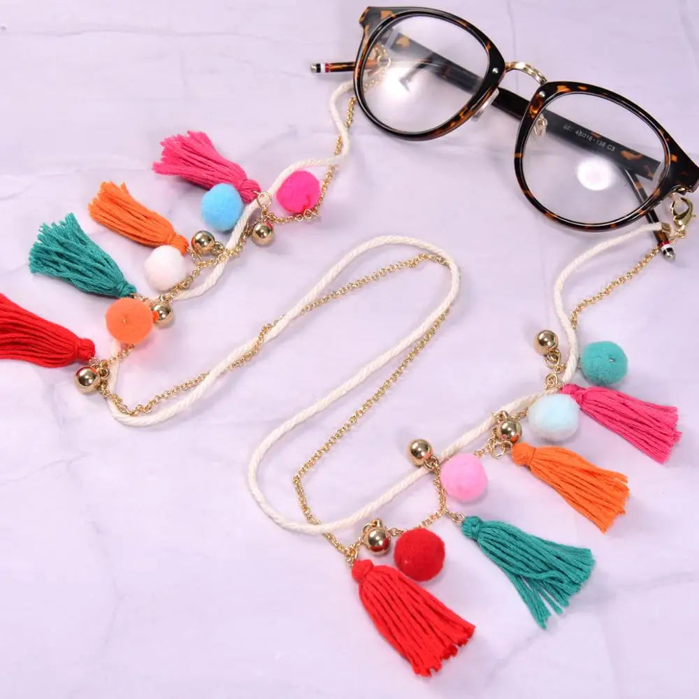 Fashion Colorful Tassel Women's Glasses Chain on the