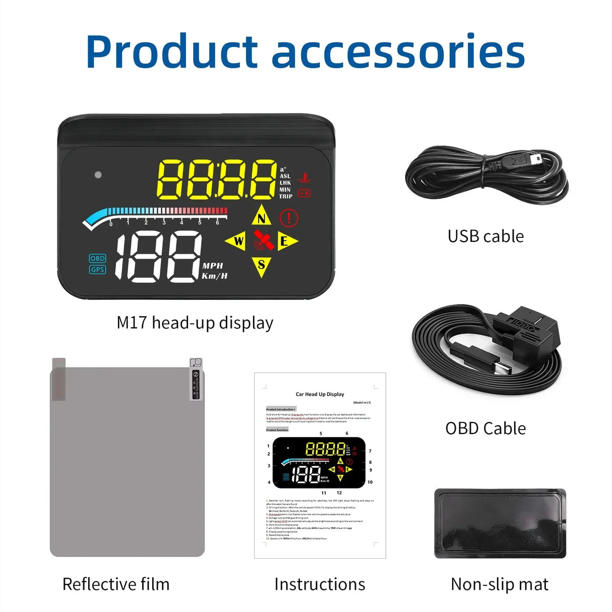 GEYIREN HUD Head Up Display Auto OBD2 GPS