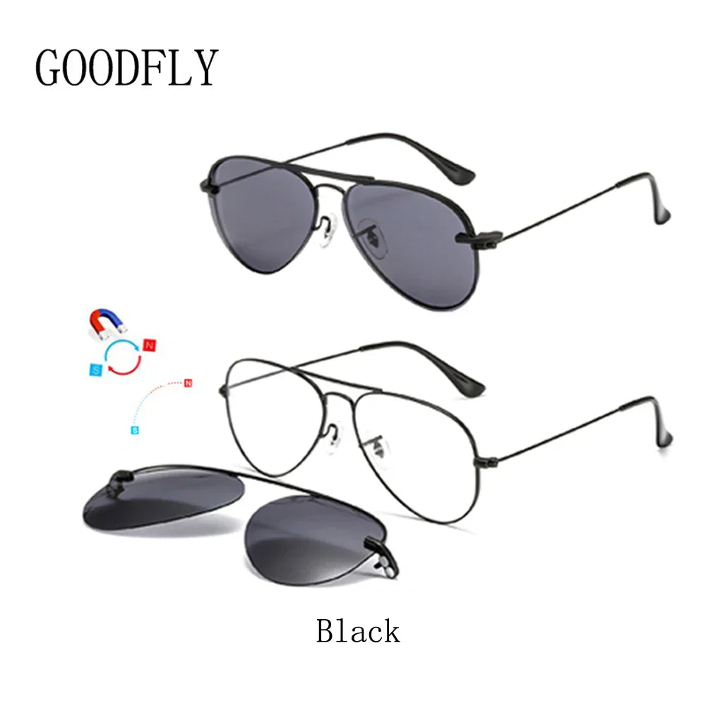 Polarized Sunglasses Men Women Magnetic Clip On Lens