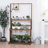 3-Tier Hanging Wood Plant Stand Planter Shelves Flower