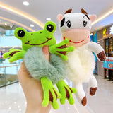 2pcs Plush Animal Scrunchie Set Elastic Hair tie