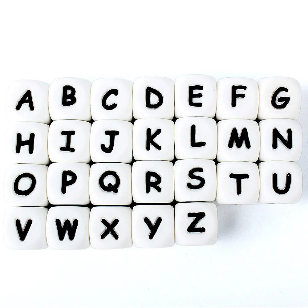 keep&Grow 100Pcs/lot Baby Silicone Letters Pacifier Beads Alphabet