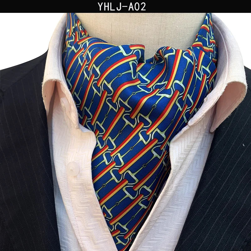 Men Vintage Polka Dot Wedding Formal Cravat Ascot