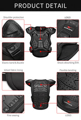 WOSAWE Kids Motorcycle Children Armor Vest Back Protection Motorbike Chest Back Protector Motocross Racing Vest Protective Gear