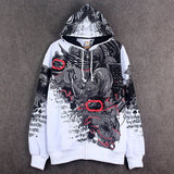 Hip Hop Hooded Jacket Men Street Dance Graffiti