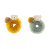 2pcs Plush Animal Scrunchie Set Elastic Hair tie