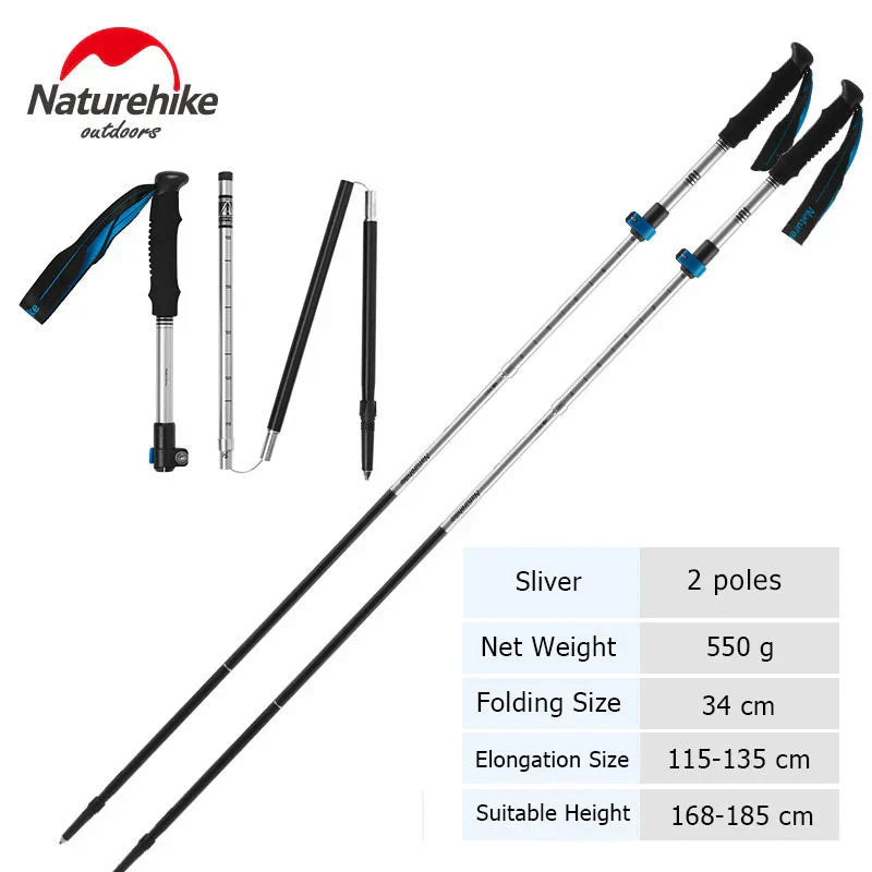 Naturehike Trekking Pole ST09 Folding Hiking Stick Ultralight