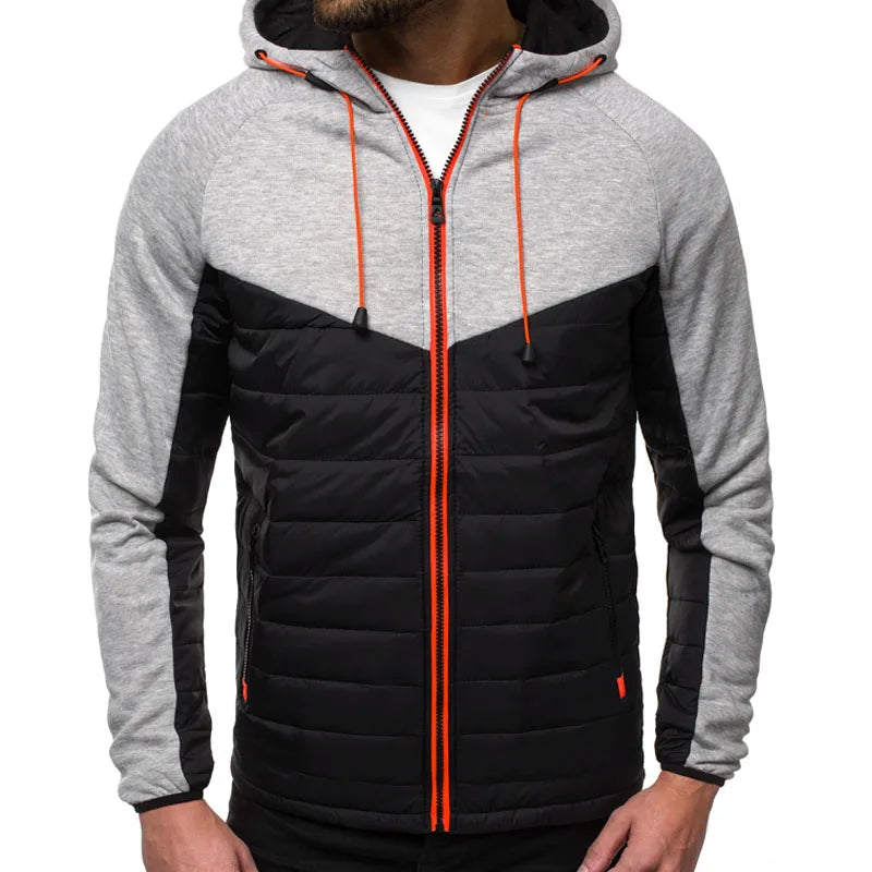 SpringAutumn New Hooded Jacket Men Casual Slim Patchwork