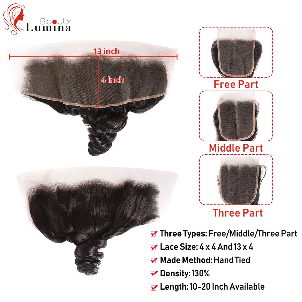 Loose Wave Frontal 13x4 Swiss Lace Frontal Ear