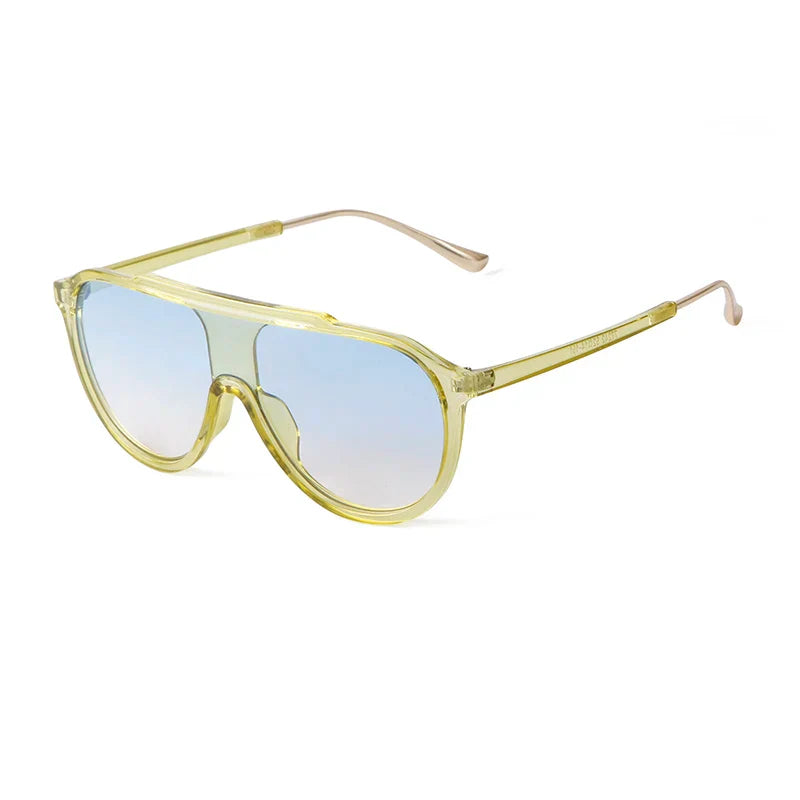 New Trendy Gradient Green Oversized Square Sunglasses Women