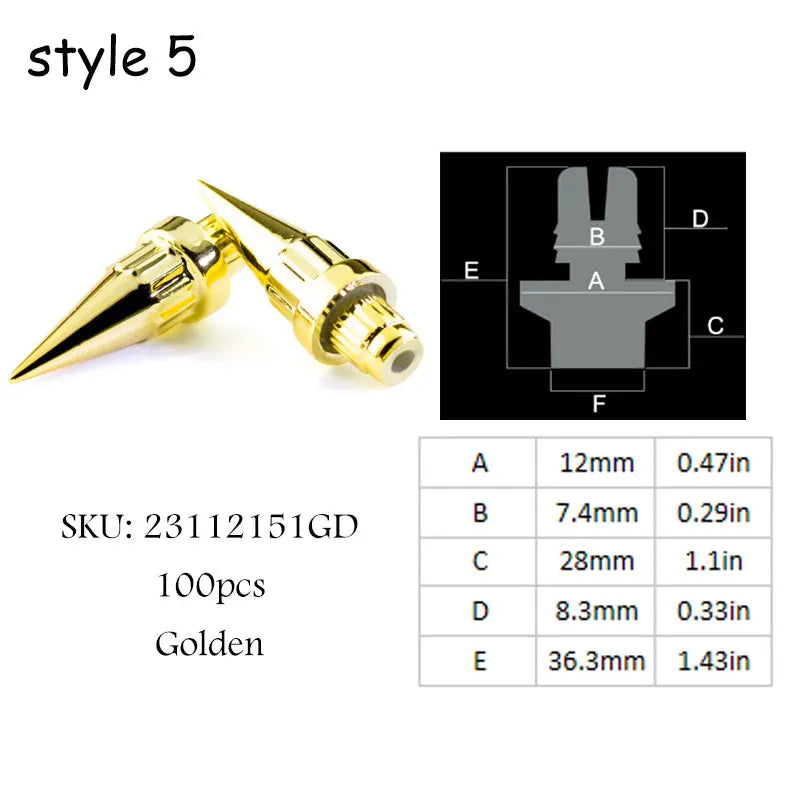 100pcs Various Sizes Wheel Rivets Nuts For Rim