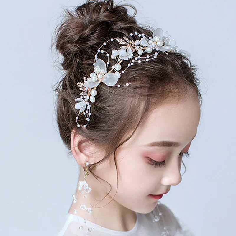 New Silver Color Gold Handmade Headbands Pearls Crystal